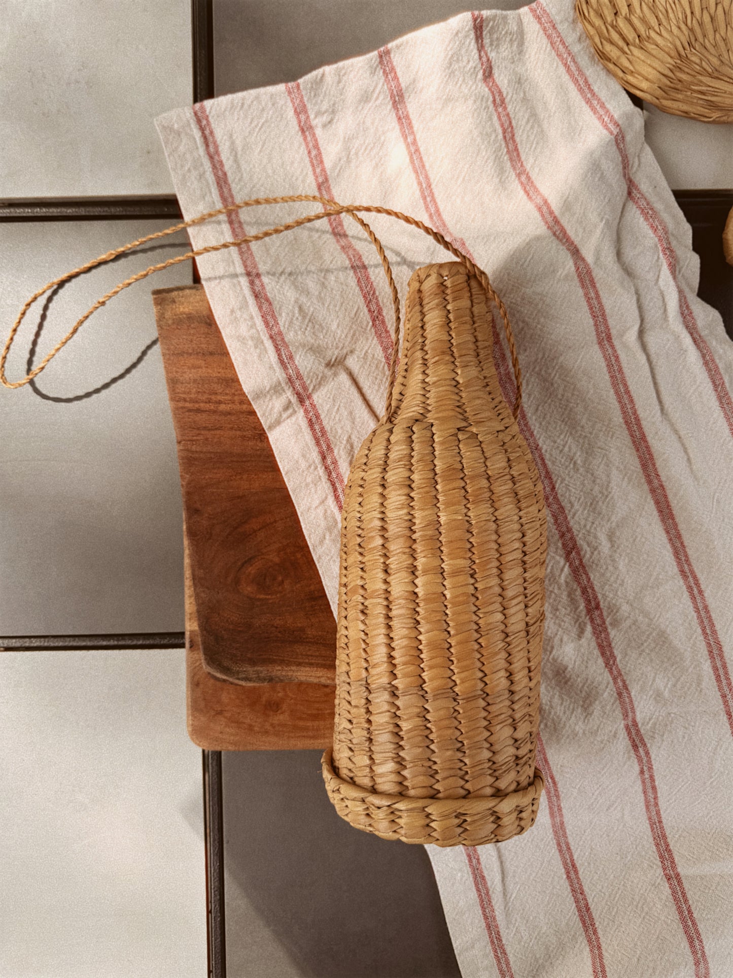Wicker Wine Holder with Strap