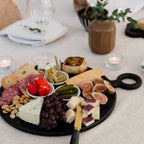 Round Cheese Board with Handle | Black Charcuterie Board