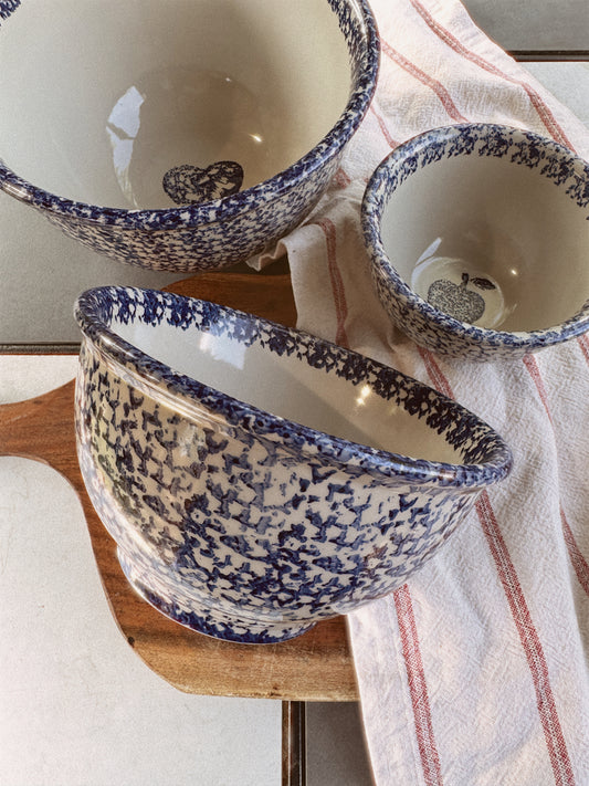 Tienshan Sponge Blue Folk Craft Mixing Bowl Set