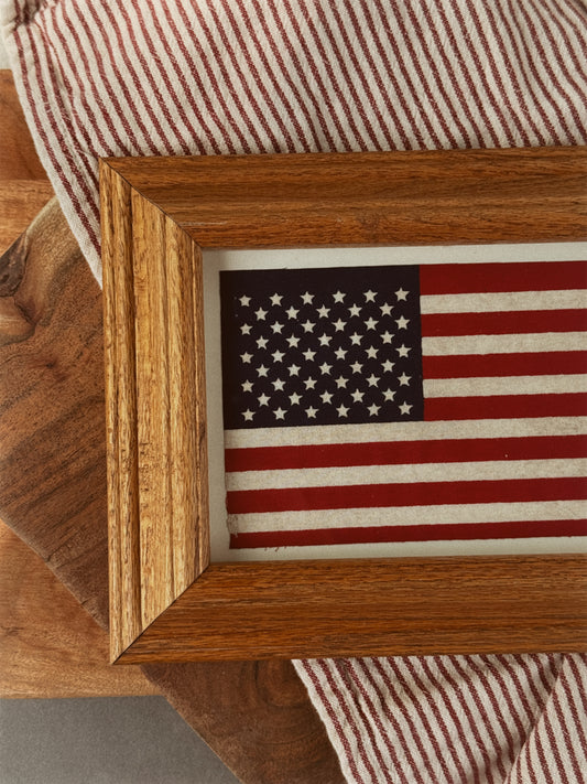 Large Raised Princeton Oak American Flag Frame