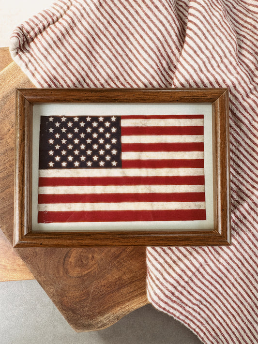 Dark Eased Edge Oak American Flag Frame