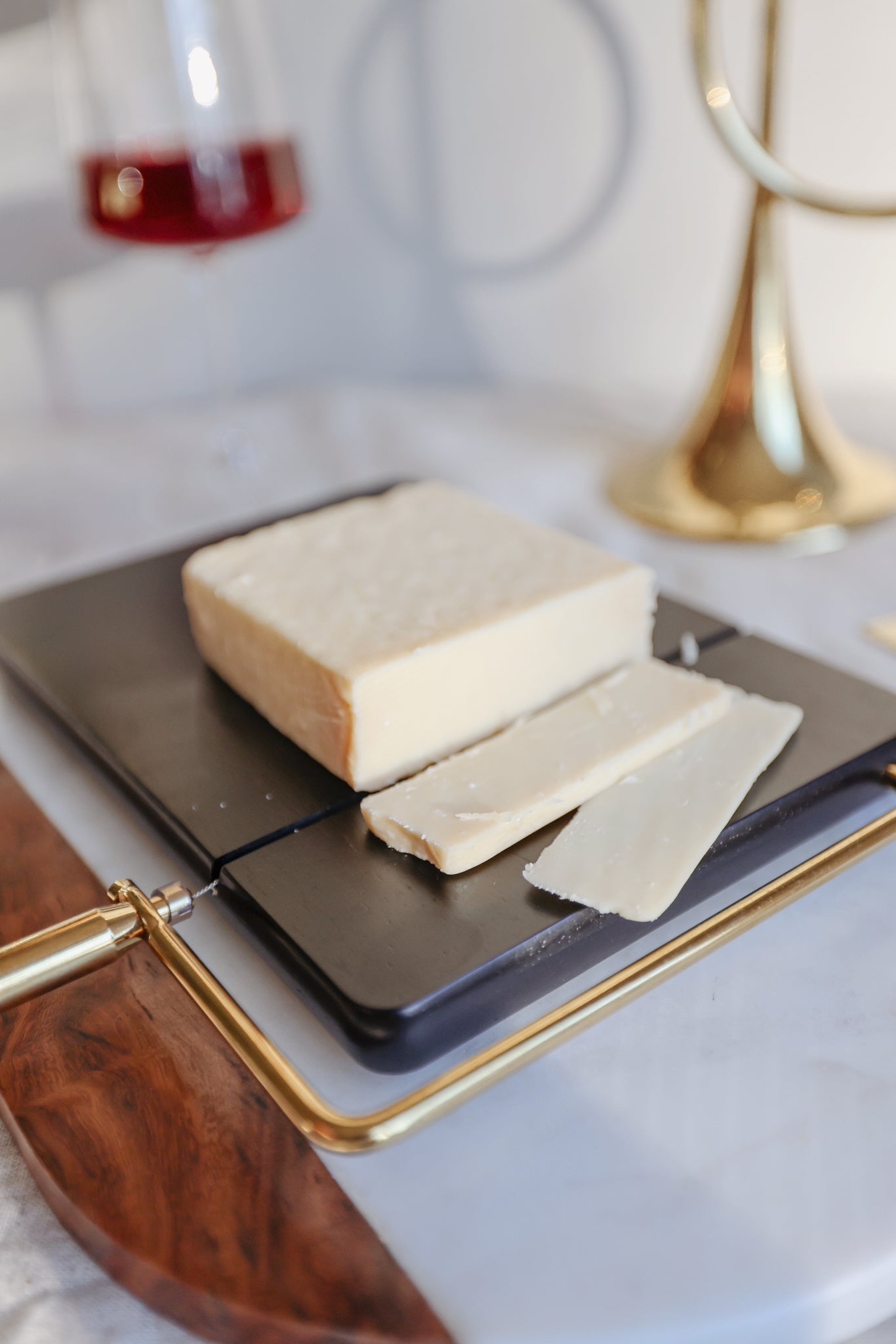 Wire Cheese Slicer, Black Wood