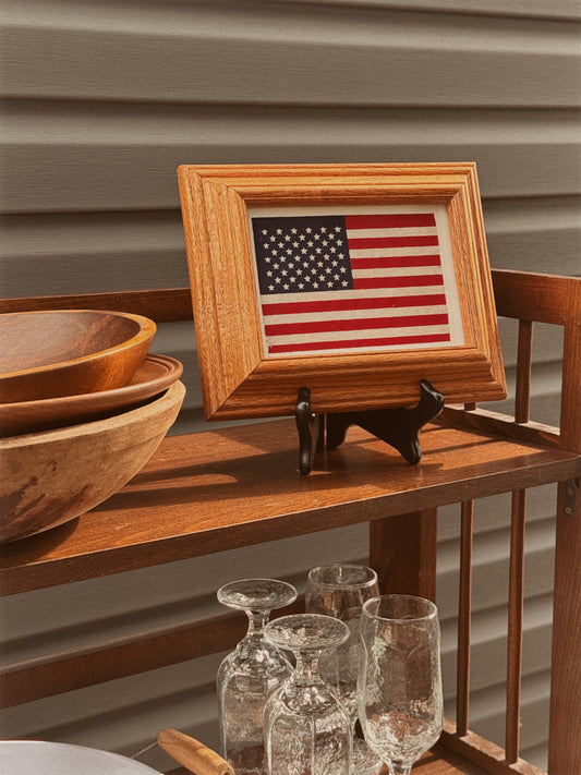 Large Raised Princeton Oak American Flag Frame