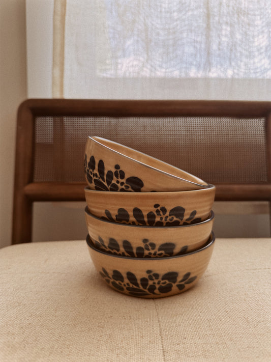 Vintage Pfaltzgraff Folk Art Soup Cereal Bowl Blue