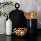 Round Cheese Board with Handle | Black Charcuterie Board